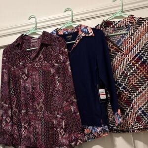Women’s Patterned Blouses Trio